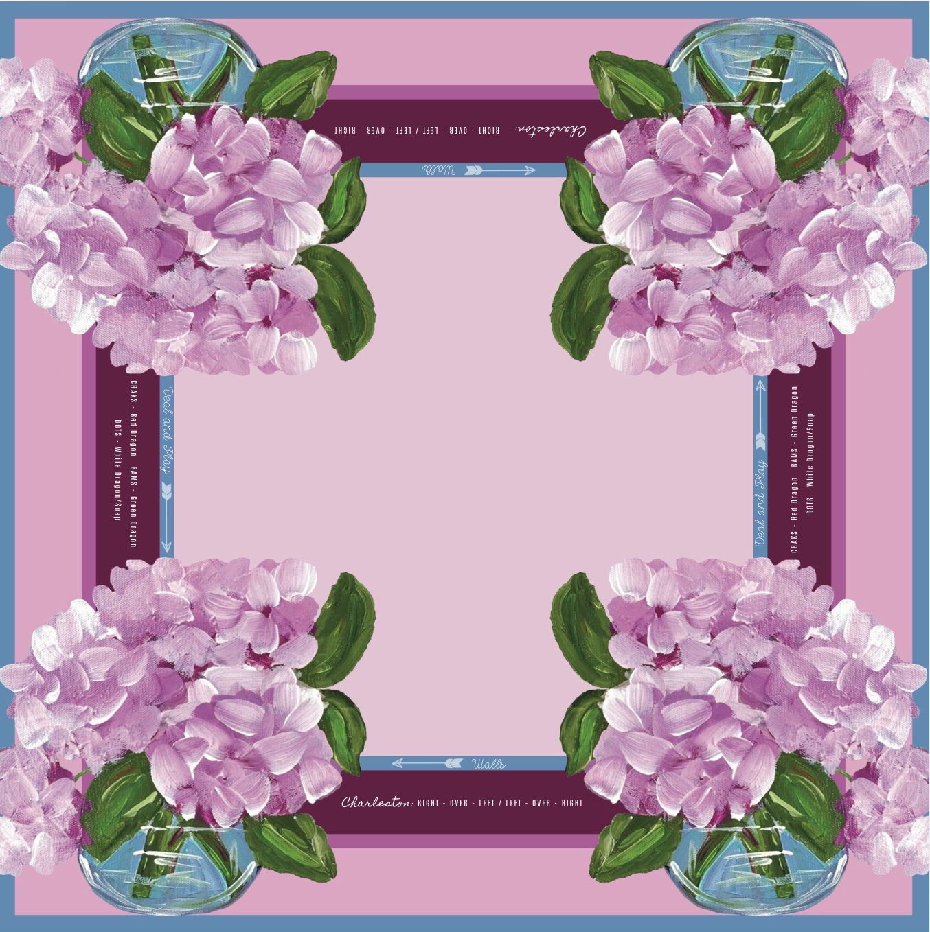 Pink Hydrangea Mahjong Mat