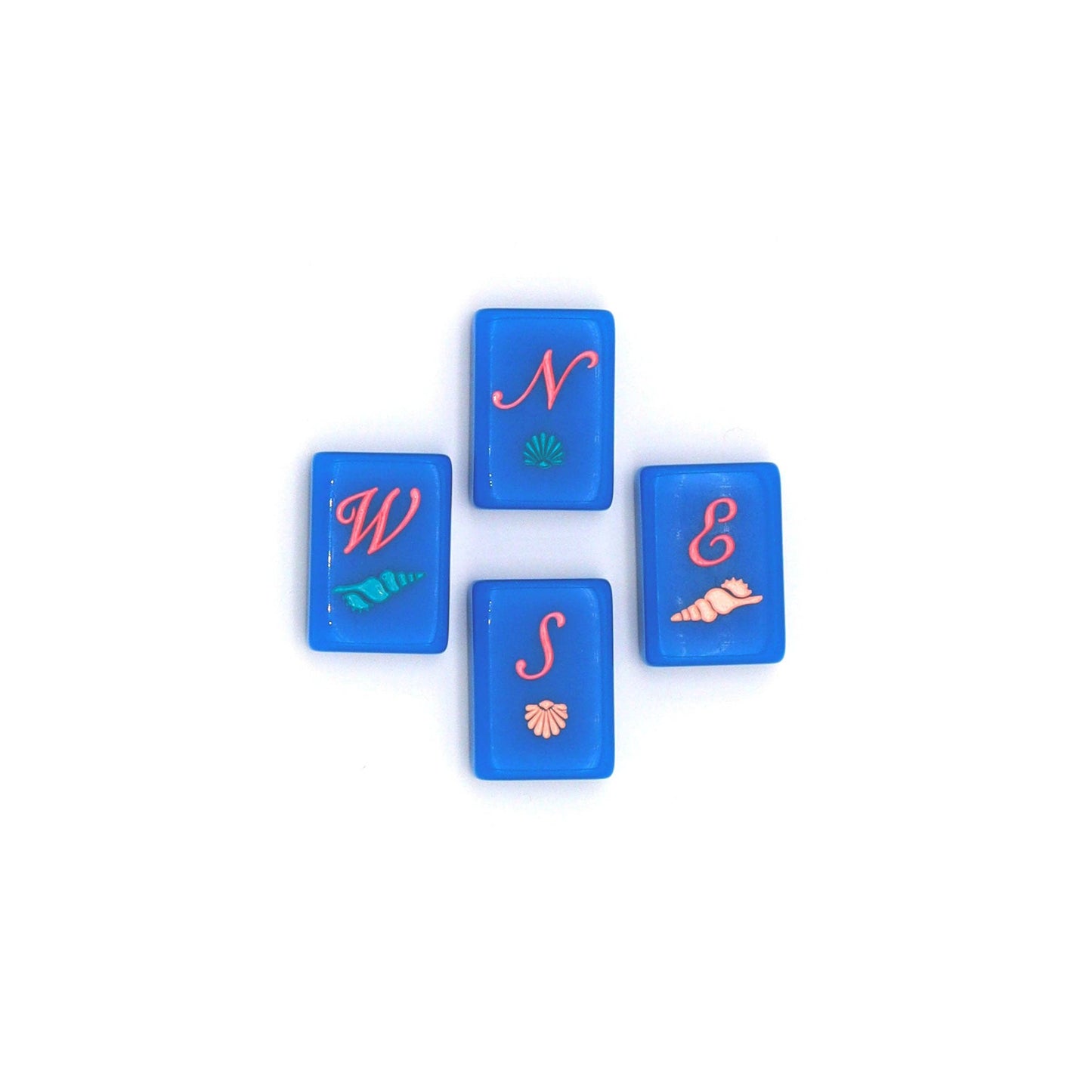 Royal Blue Island Mahjong Tiles