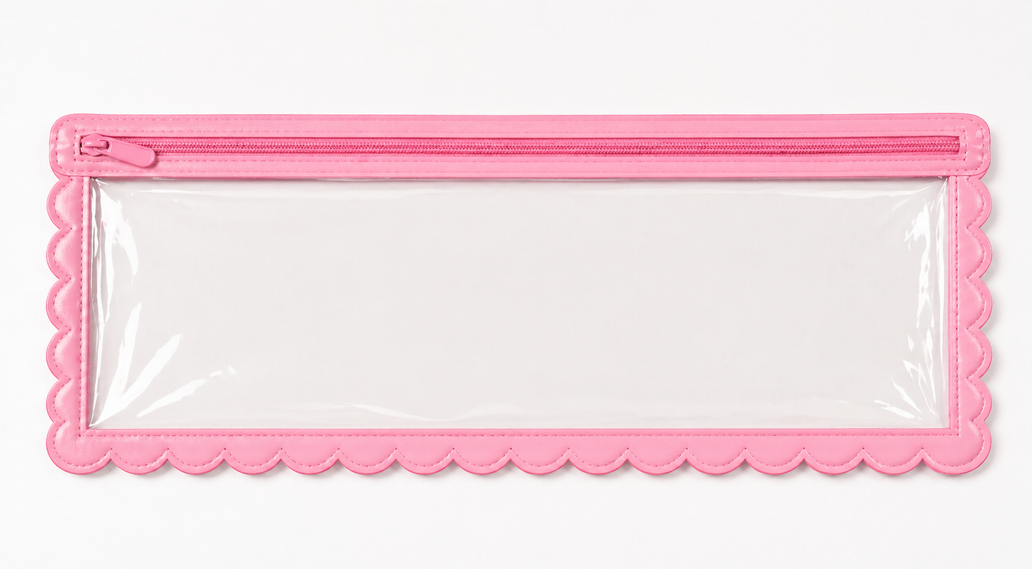 Splash-Proof Mahjong Card Holder for Pool Mahjong - Pink Scallops (preorder)