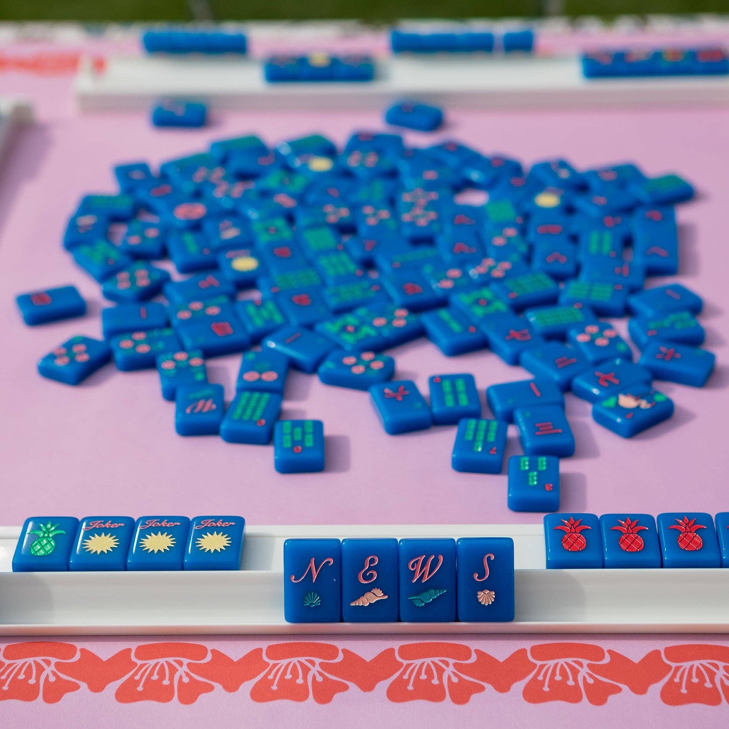Royal Blue Island Mahjong Tiles