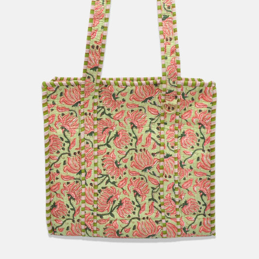 Cotton Floral Tote, Hydrangea and Chrysanthemum