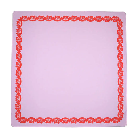 Purple & Red Flower Border Mahjong Mat