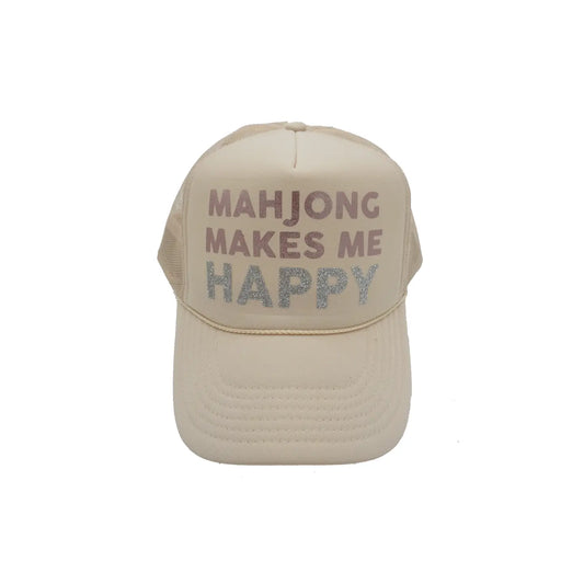 Mahjong Makes Me Happy Trucker Hat-