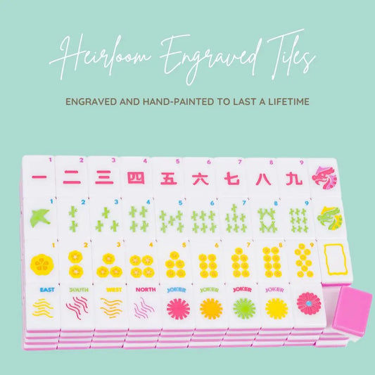 Heirloom Engraved Mahjong Tile Set - Modern + Bright Collection
