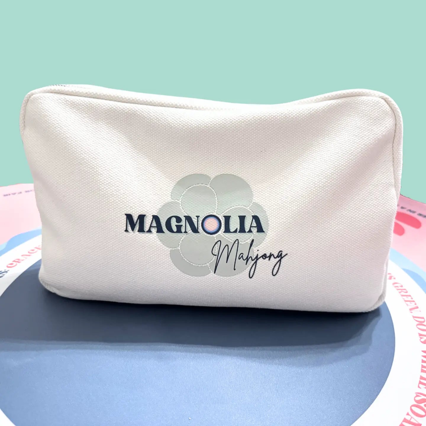 Mahjong Cotton Zippered Travel Tile Bag