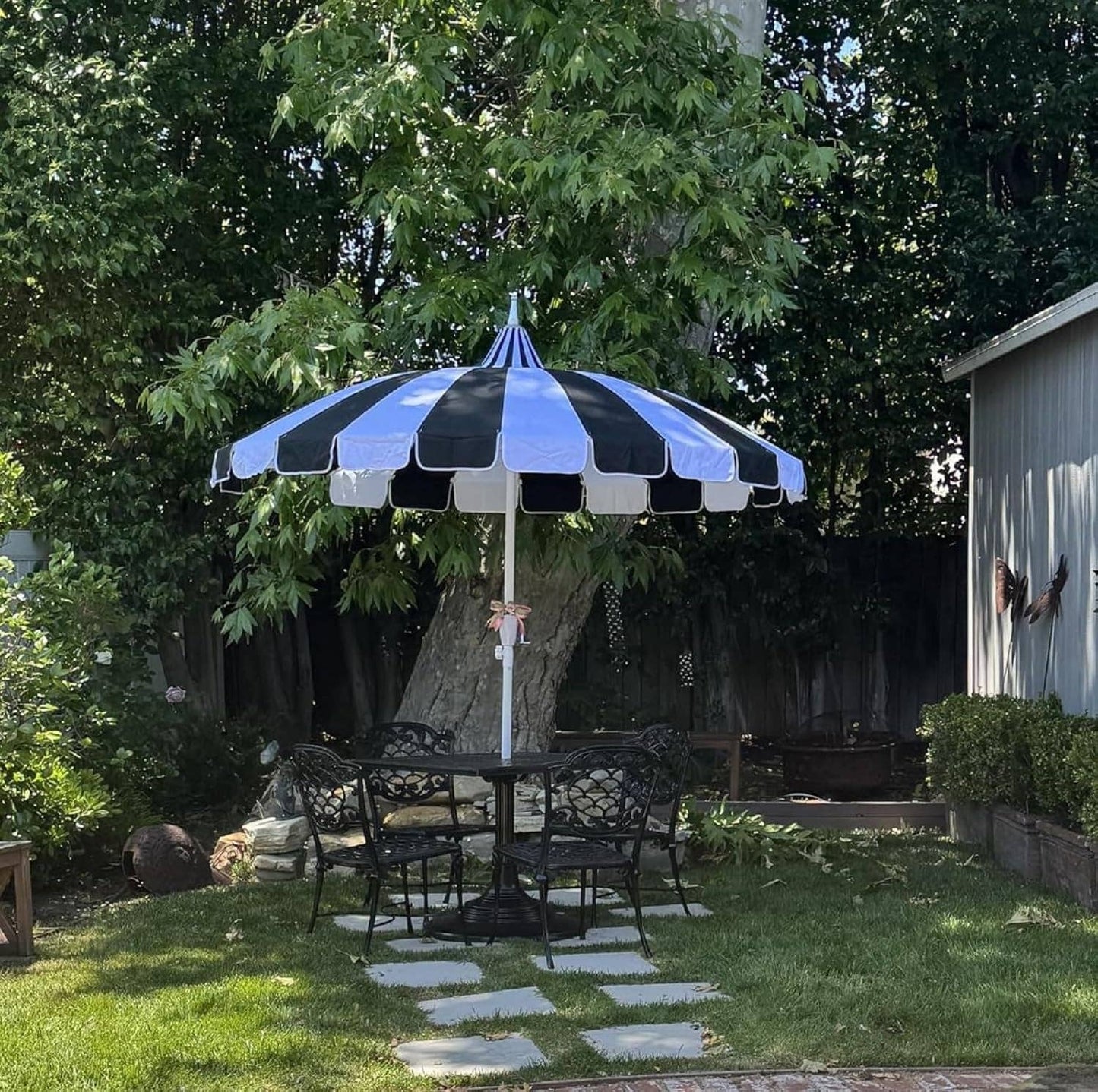 Eight Foot Pagoda Patio Umbrella With UV Protection