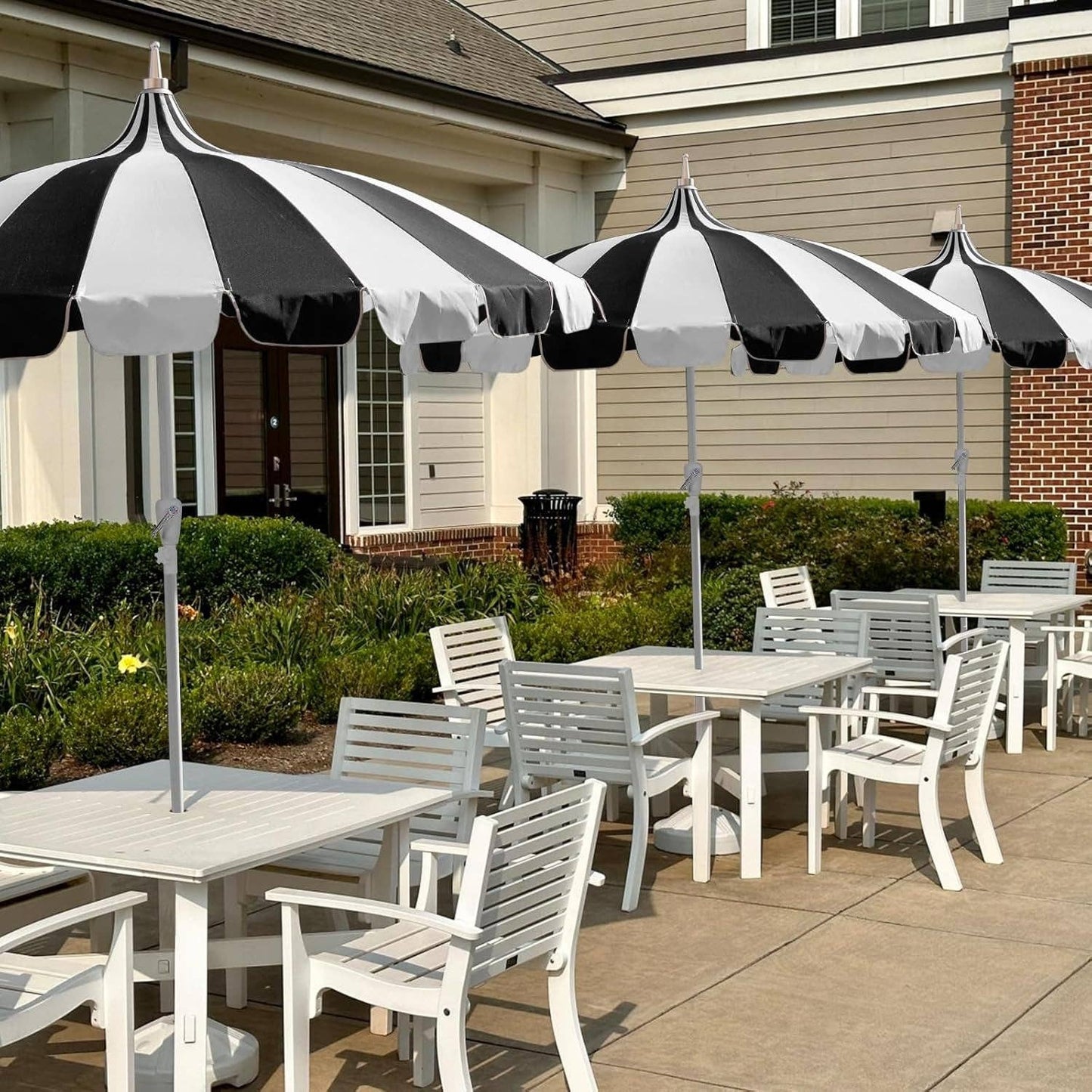 Eight Foot Pagoda Patio Umbrella With UV Protection