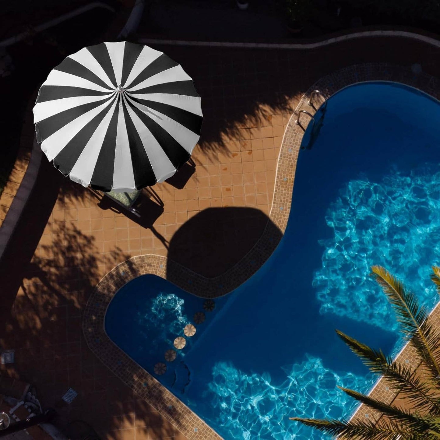 Eight Foot Pagoda Patio Umbrella With UV Protection